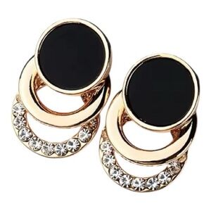 Elegant Black and Gold Earrings